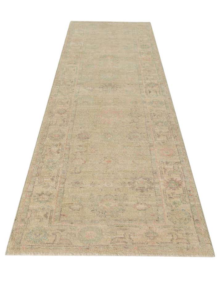 2' 10 x 9' 5 Hand Knotted Oushak Wool Runner Rug