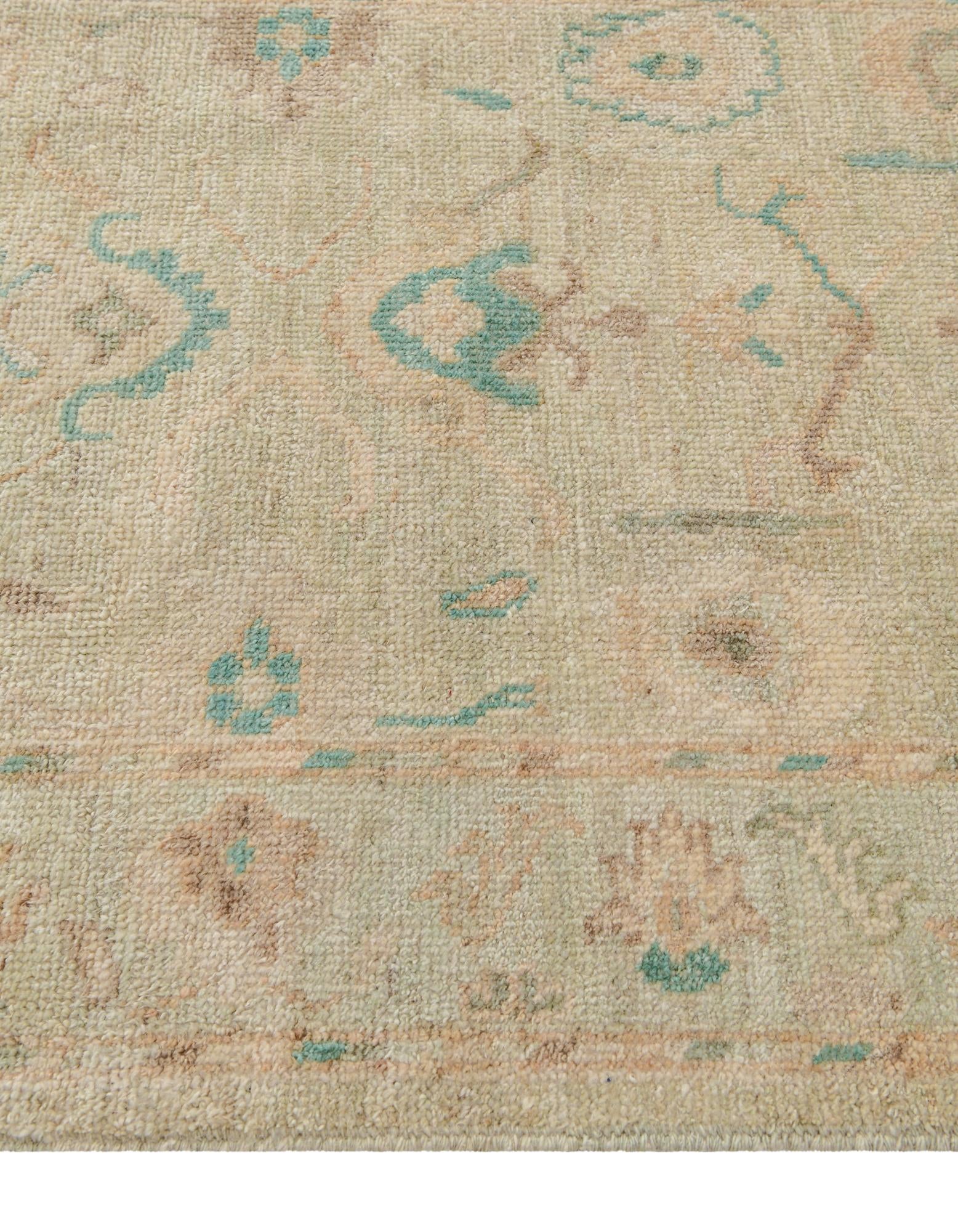 2' 10 x 9' 9 Hand Knotted Oushak Wool Runner Rug