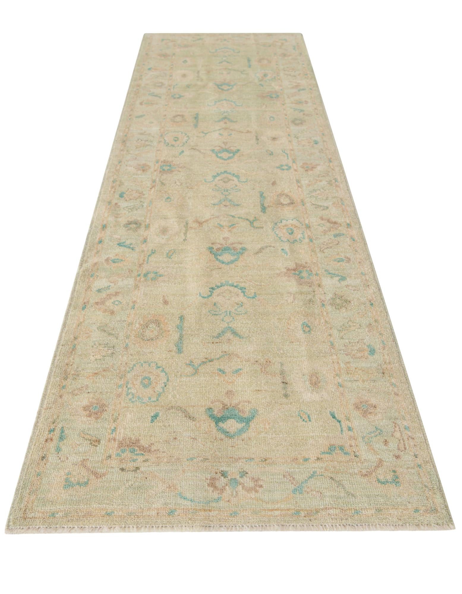 2' 10 x 9' 9 Hand Knotted Oushak Wool Runner Rug