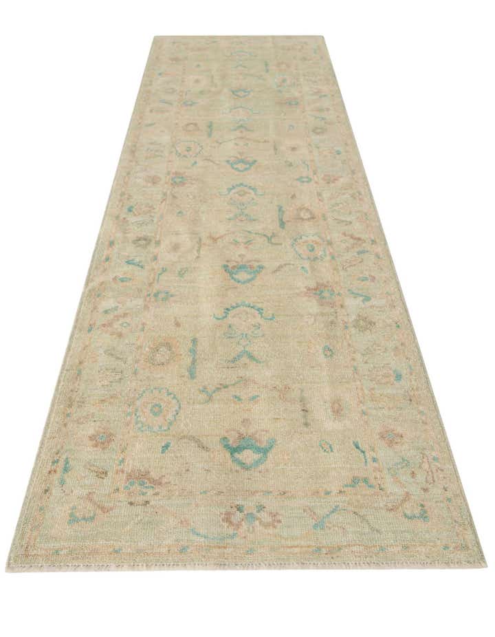 2' 10 x 9' 9 Hand Knotted Oushak Wool Runner Rug