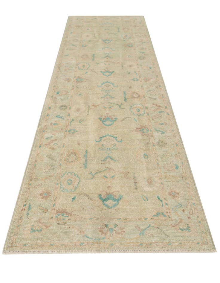 Detail image of 2' 10 x 9' 9 Hand Knotted Oushak Wool Runner Rug