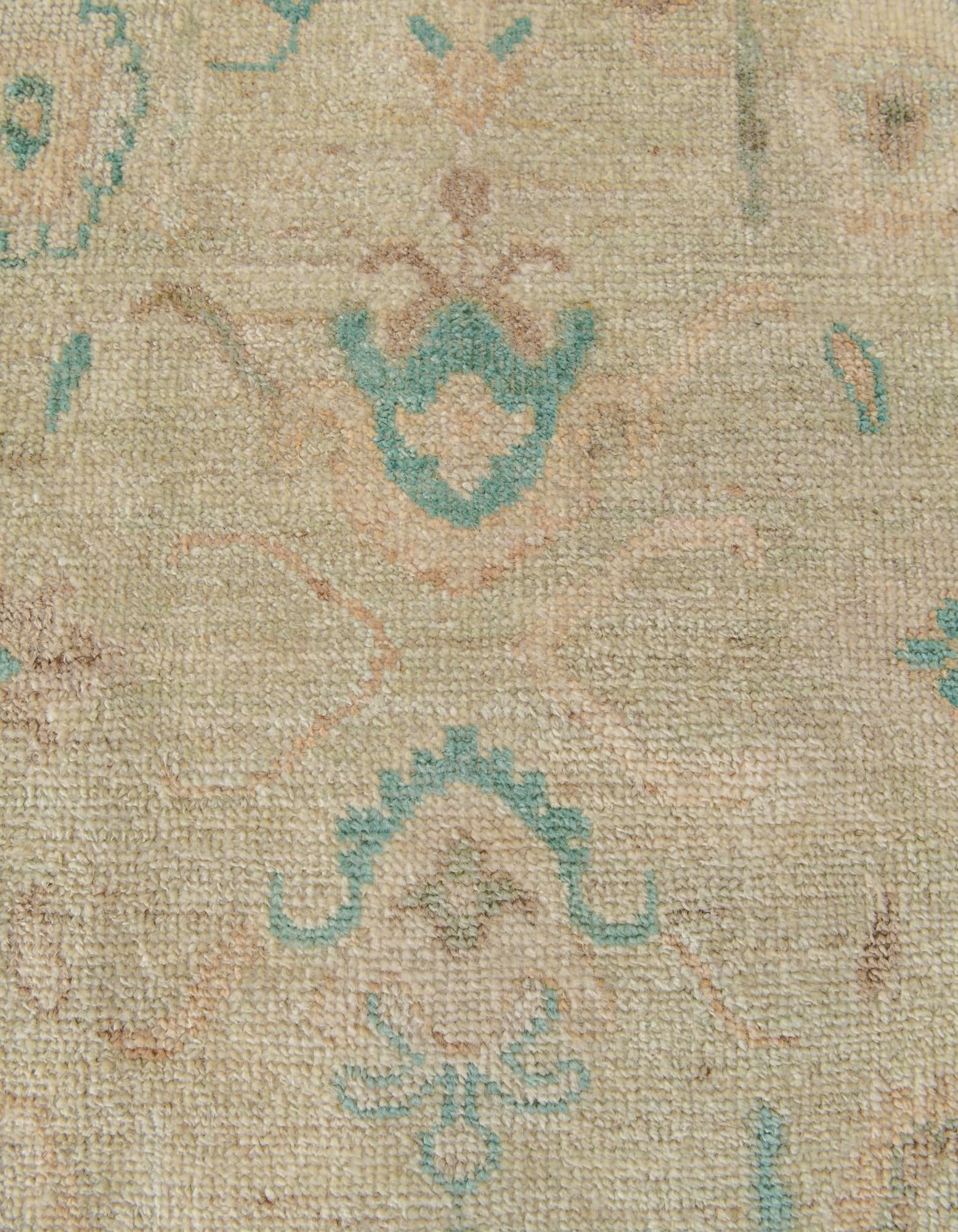 2' 10 x 9' 9 Hand Knotted Oushak Wool Runner Rug