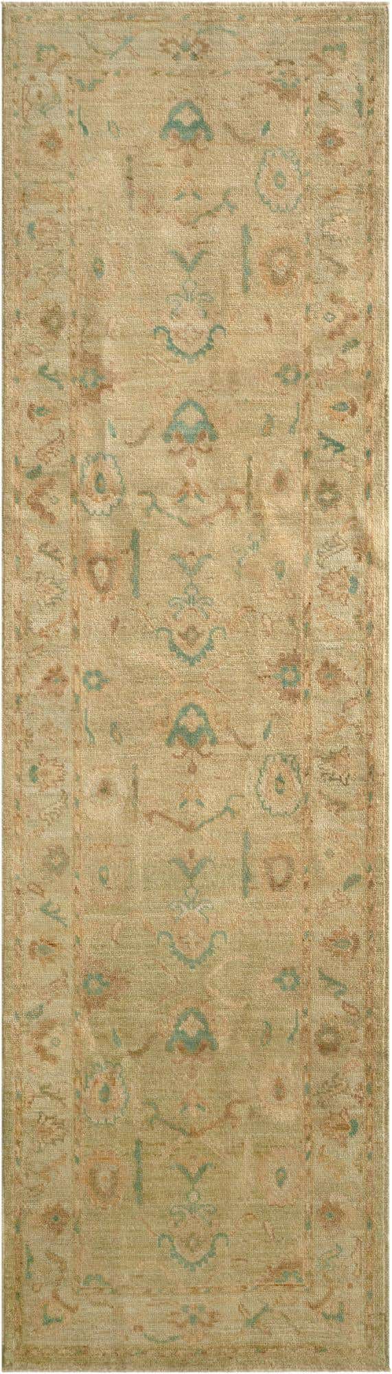 2' 10 x 9' 9 Hand Knotted Oushak Wool Runner Rug