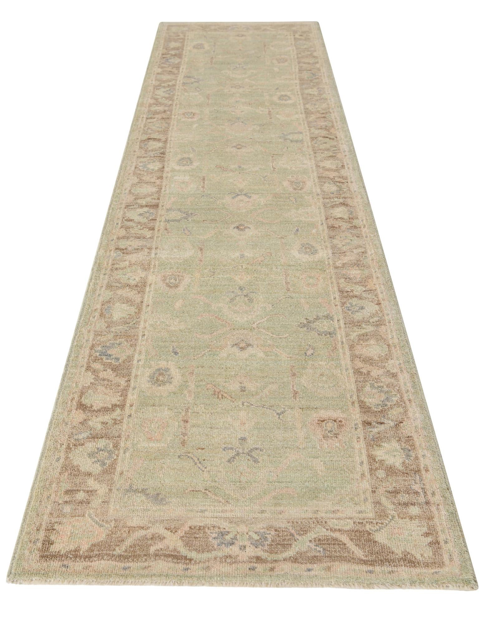 2' 11 x 11' 6 Hand Knotted Oushak Wool Runner Rug