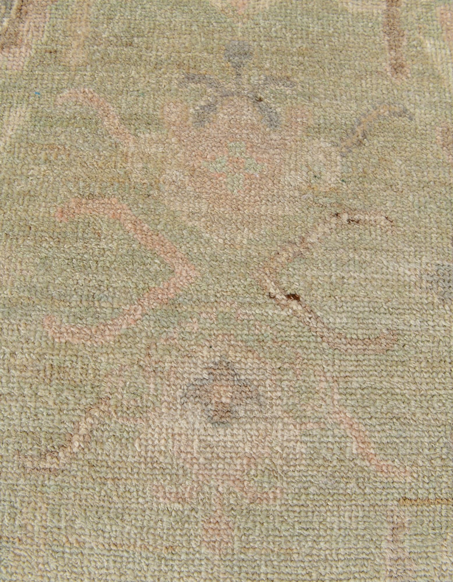 2' 11 x 11' 6 Hand Knotted Oushak Wool Runner Rug