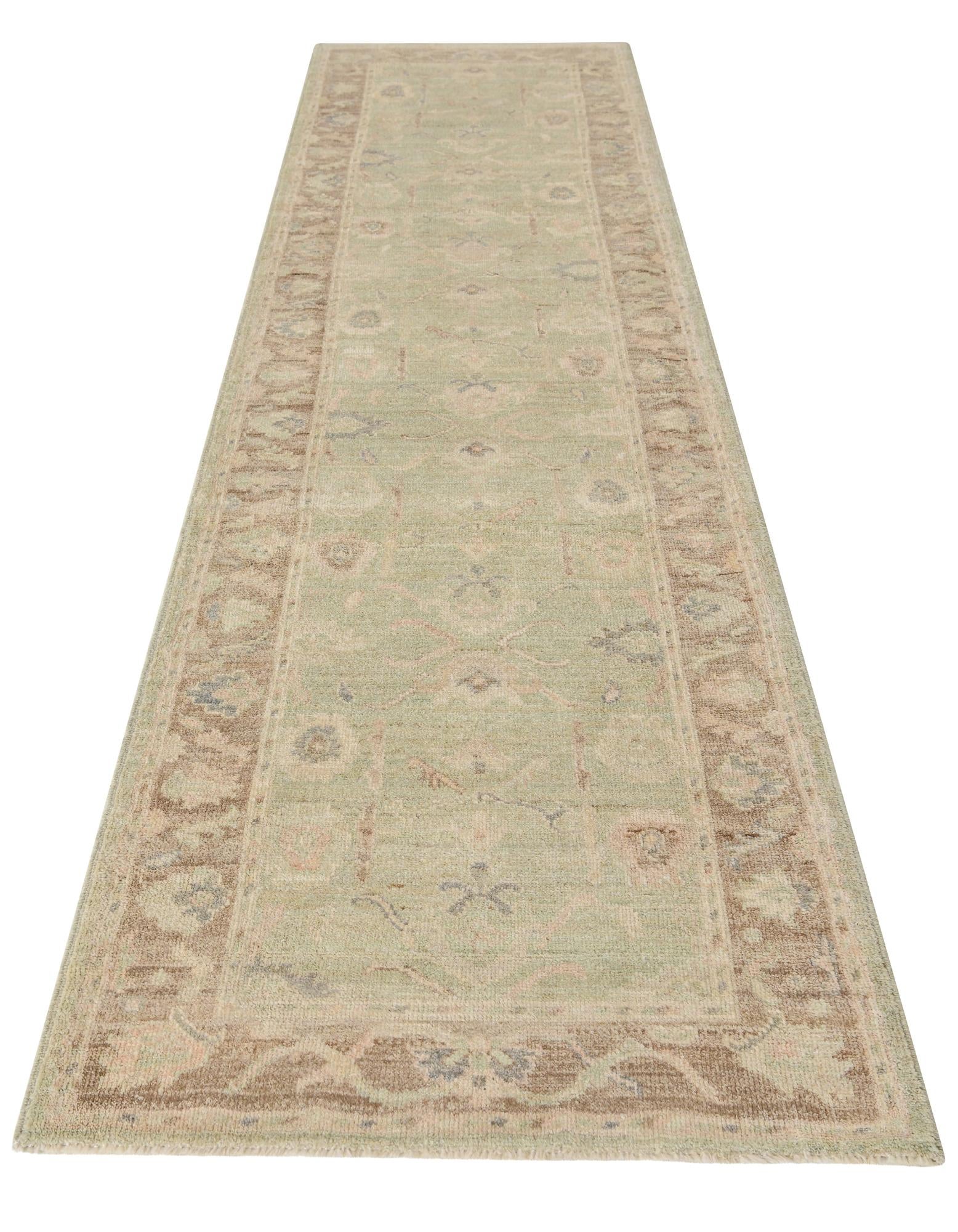 2' 11 x 11' 6 Hand Knotted Oushak Wool Runner Rug