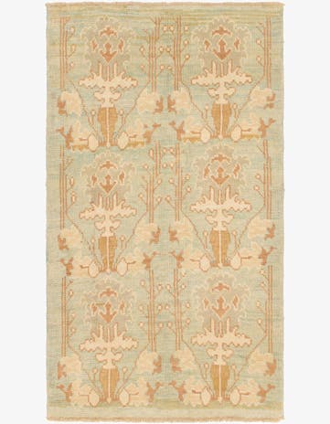 4' 5 x 7' 7 Hand Knotted Oushak Wool Runner Rug