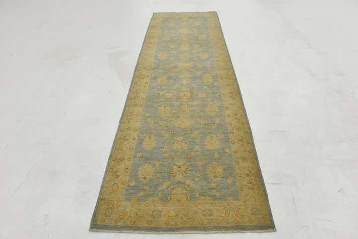 2' 11 x 9' 3 Hand Knotted Peshawar Ziegler Runner Rug
