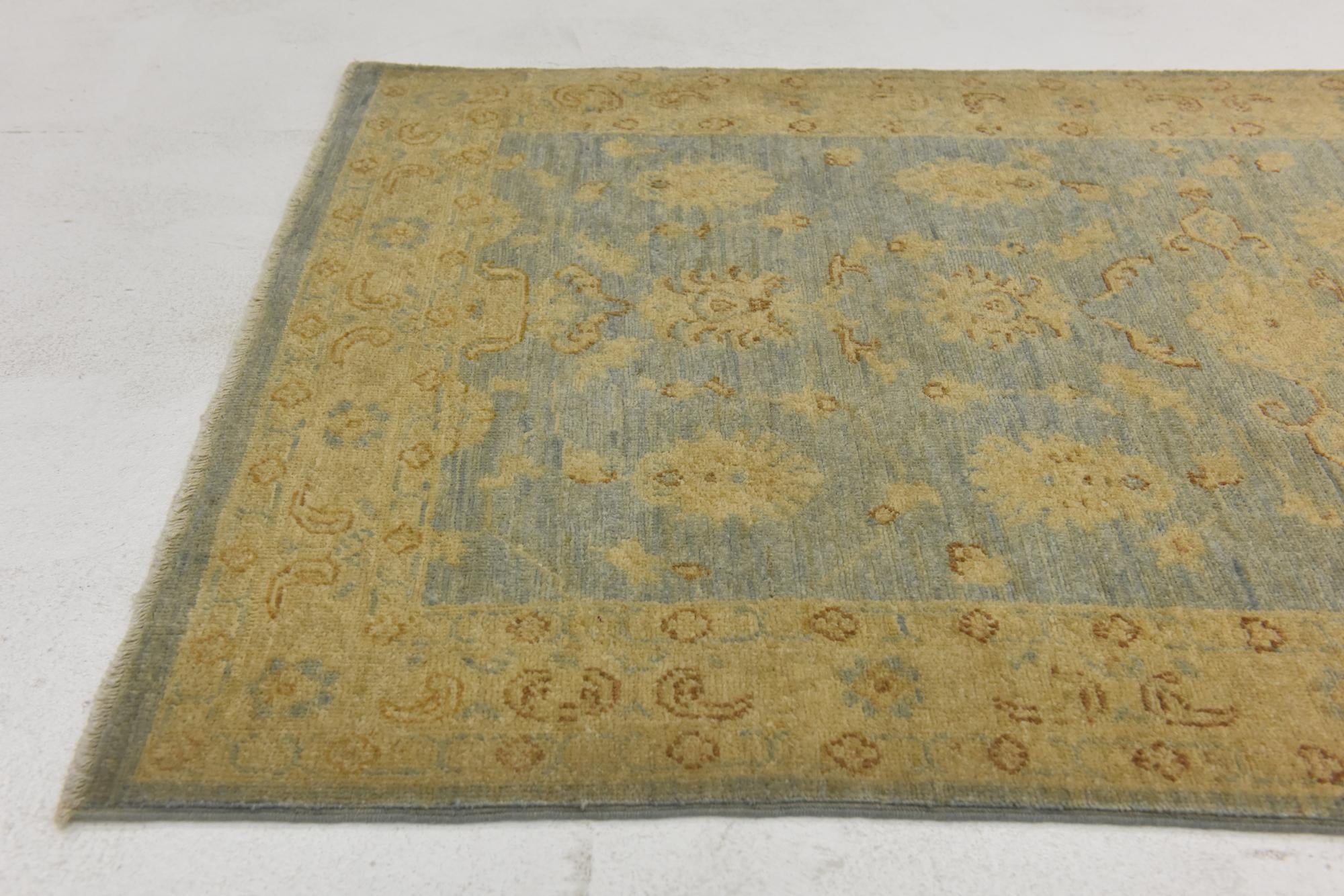 2' 11 x 9' 3 Hand Knotted Peshawar Ziegler Runner Rug