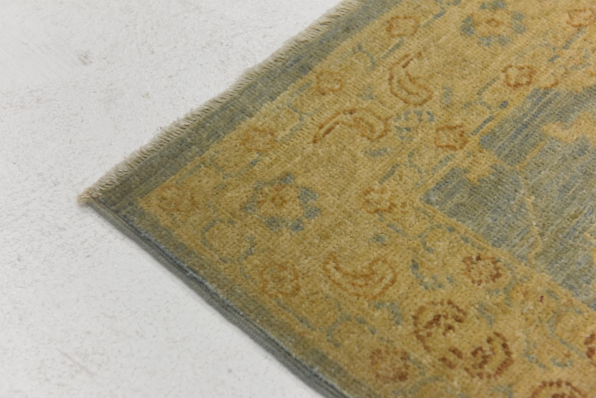 2' 11 x 9' 3 Hand Knotted Peshawar Ziegler Runner Rug