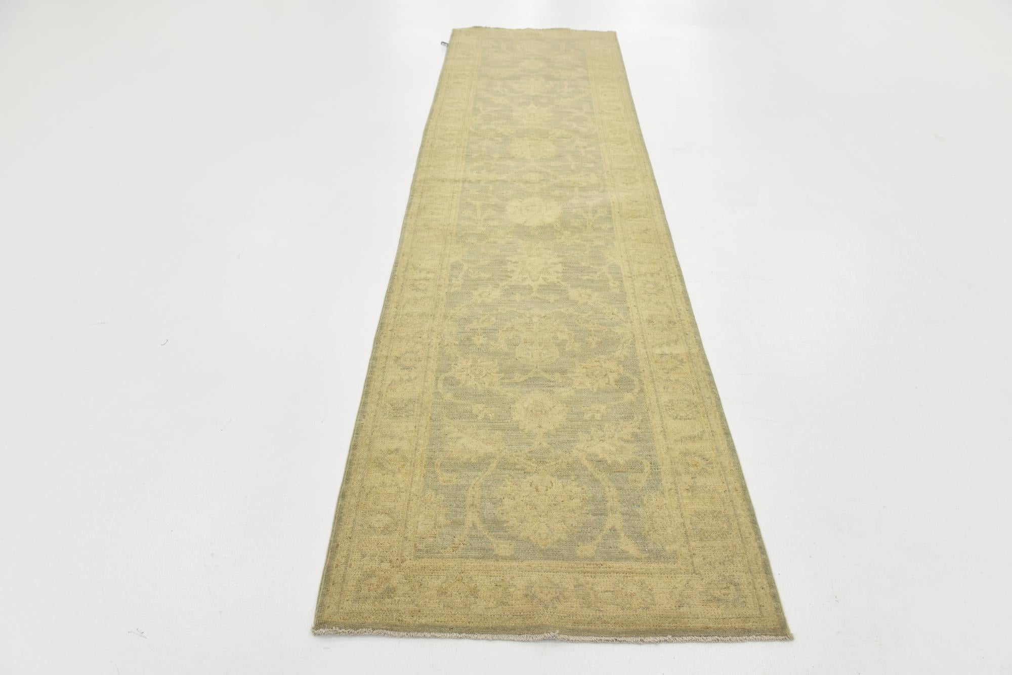 2' 10 x 11' Hand Knotted Peshawar Ziegler Runner Rug