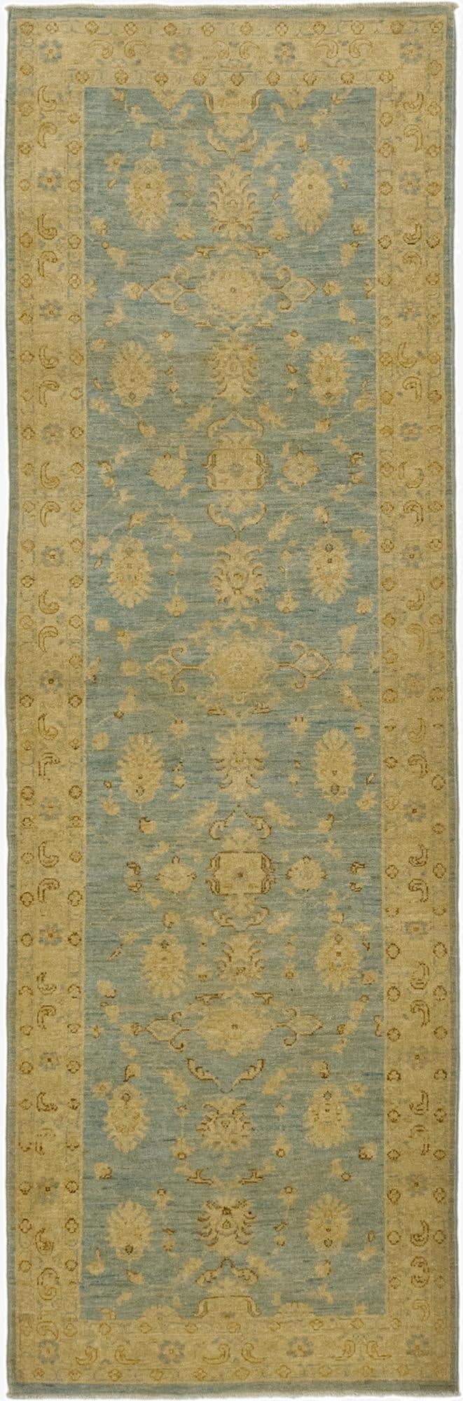 2' 11 x 9' 3  Hand Knotted Peshawar Ziegler Runner Rug