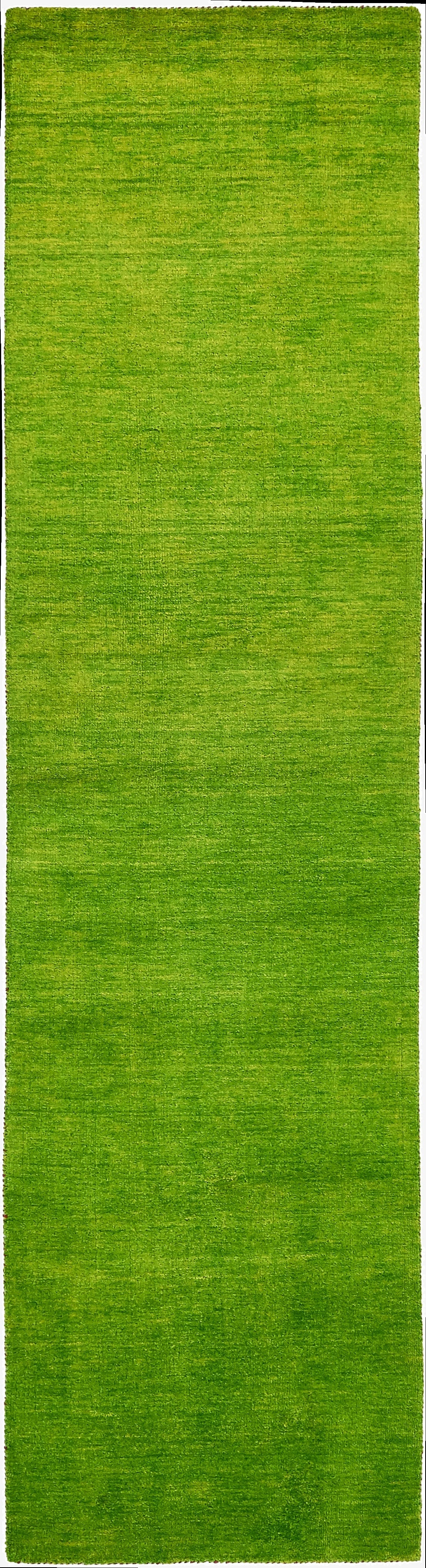 2' 7 x 11' 6  Hand Knotted Solid Gabbeh Wool Runner Rug