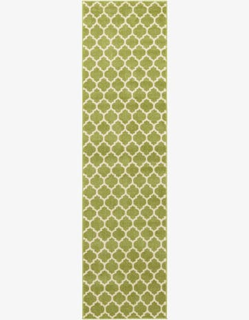 Light Green Trellis Runner Rug