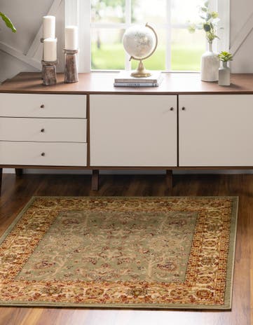 Light Green Aditi Square Rug