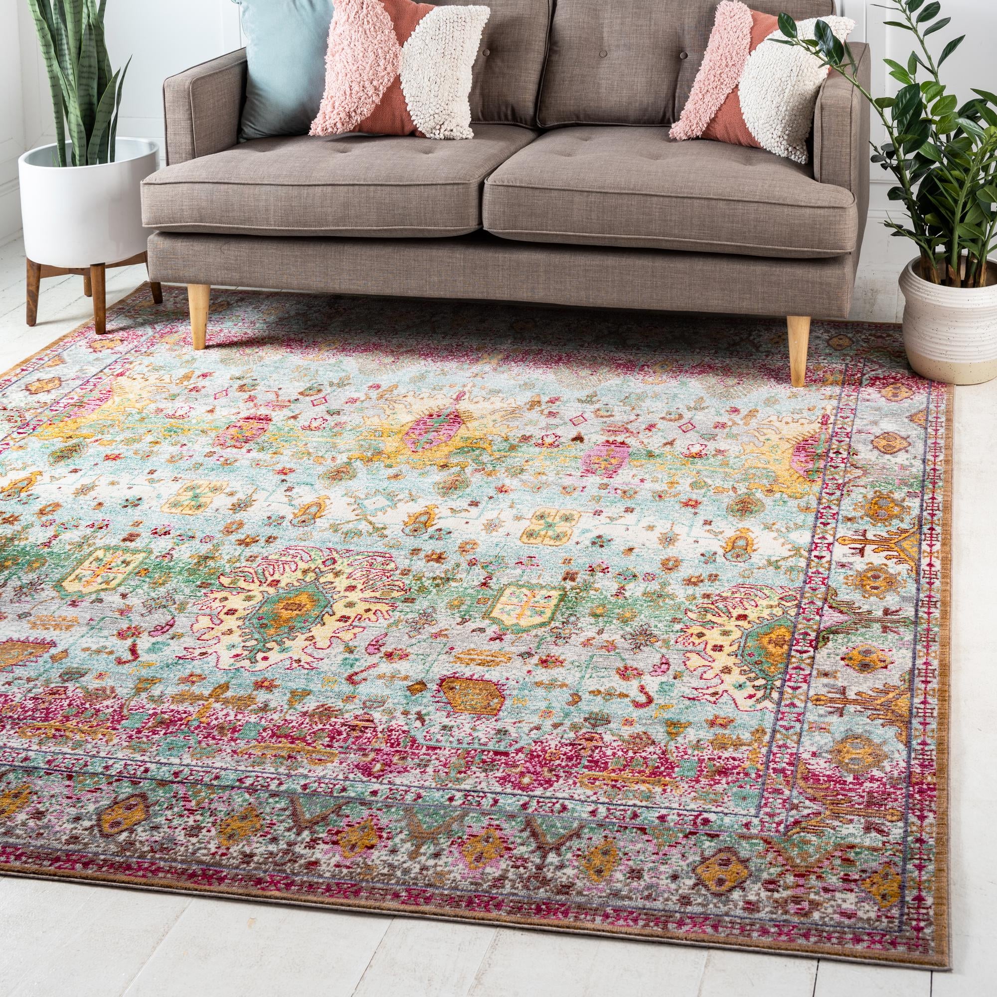 8' x 8' Aqua Square Rug