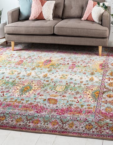 8' x 8' Aqua Square Rug