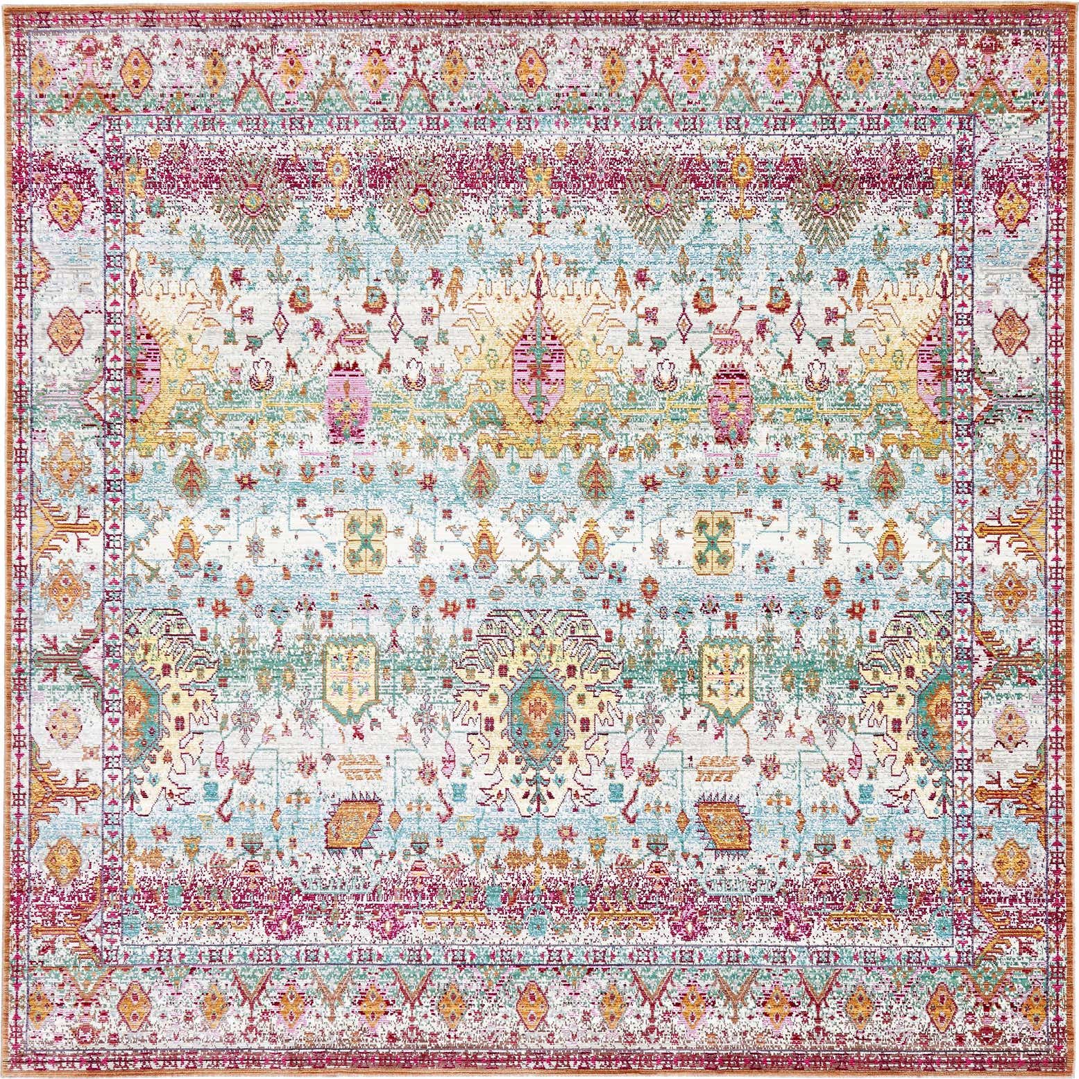 8' x 8' Aqua Square Rug