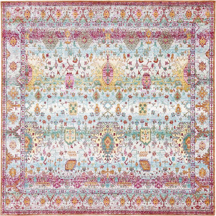 8' x 8' Aqua Square Rug