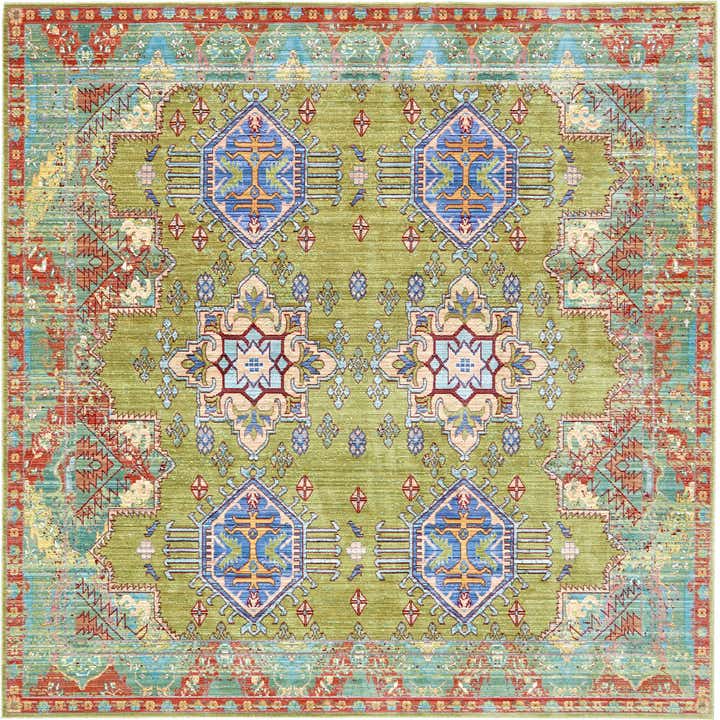 8' x 8' Aqua Square Rug