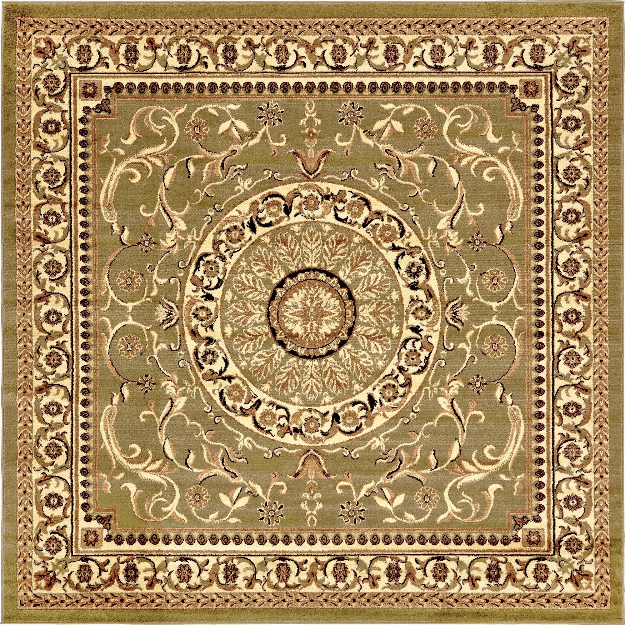 7' 10 x 7' 10 Classic Aubusson Square Rug