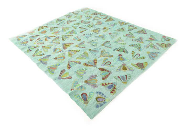 5' 7 x 6' 10 Hand Woven Kilim Suzani Wool Square Rug