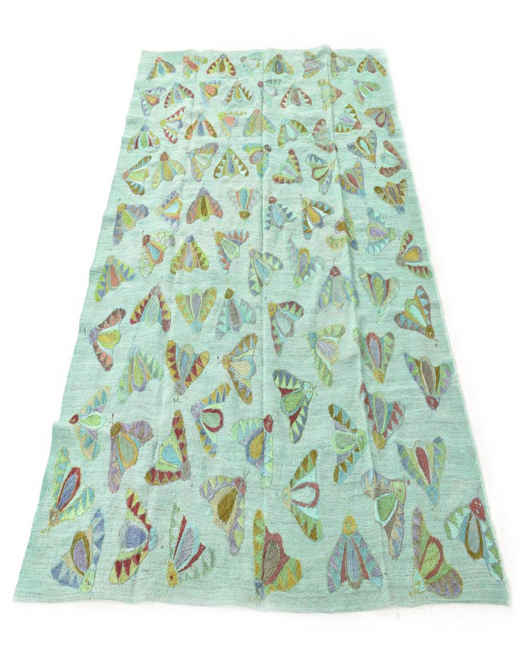Detail image of 5' 7 x 6' 10 Hand Woven Kilim Suzani Wool Square Rug