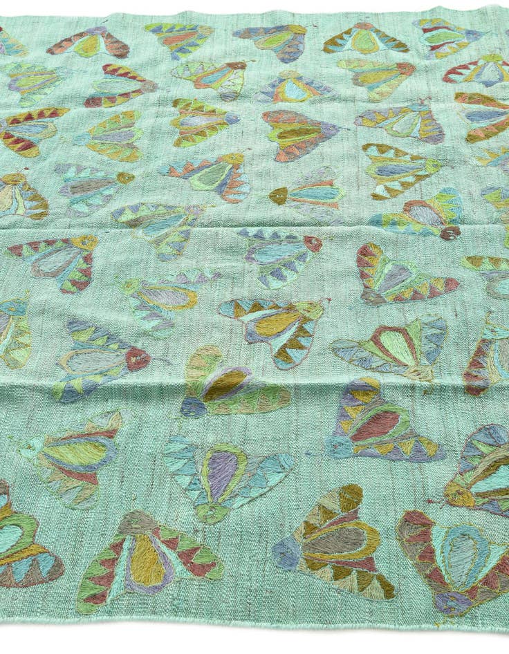 Detail image of 5' 7 x 6' 10 Hand Woven Kilim Suzani Wool Square Rug