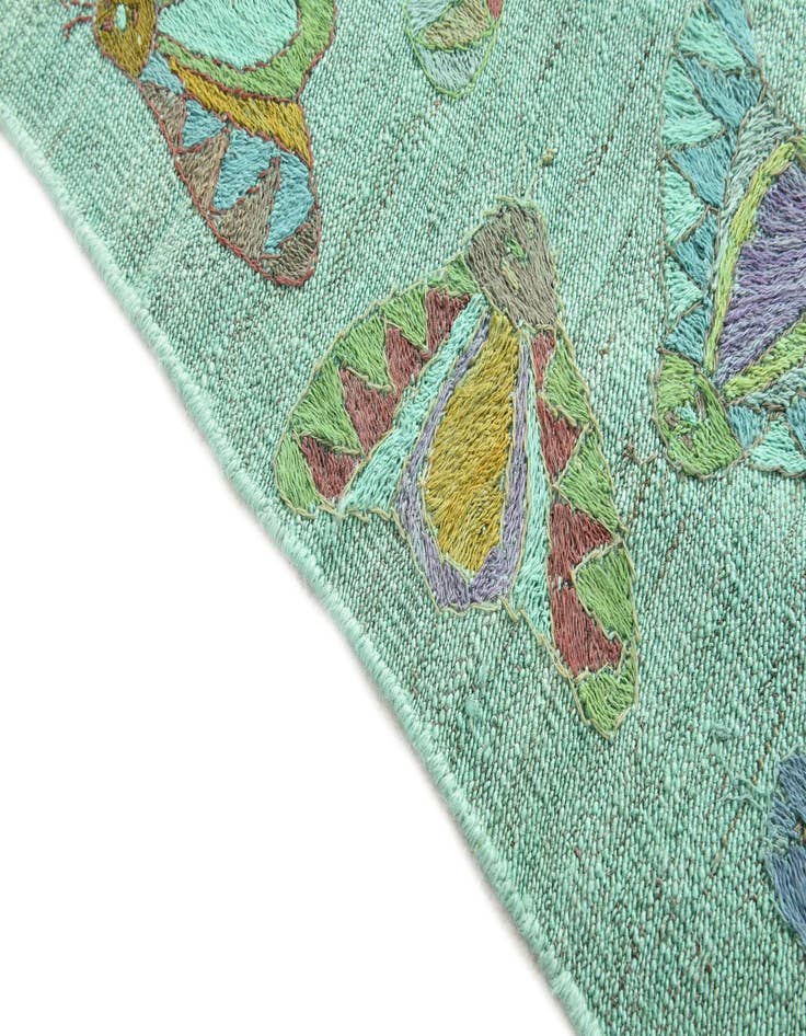 Detail image of 5' 7 x 6' 10 Hand Woven Kilim Suzani Wool Square Rug
