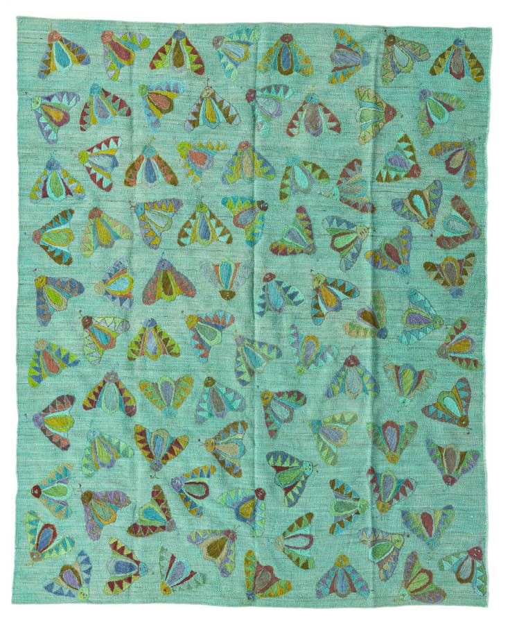 Detail image of 5' 7 x 6' 10 Hand Woven Kilim Suzani Wool Square Rug
