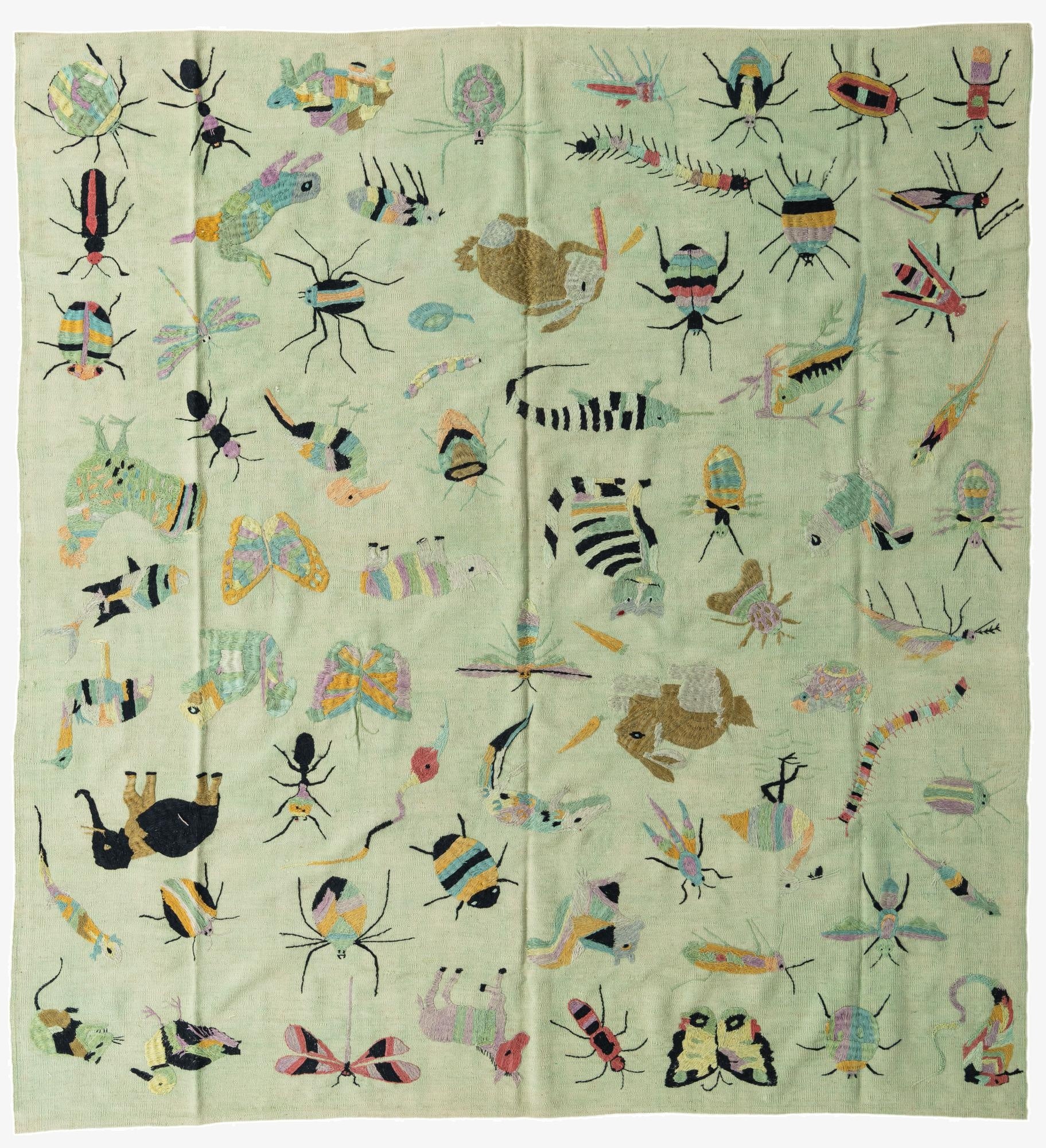 8' 2 x 8' 10  Hand Woven Kilim Suzani Wool Square Rug