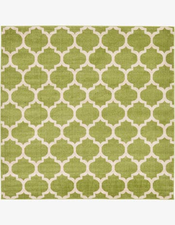 Light Green Lattice Square Rug