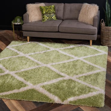  8' x 8' Luxury Trellis Shag Square Rug