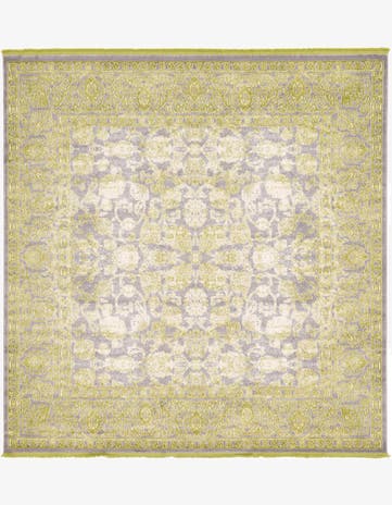 Light Green Modern Classical Square Rug