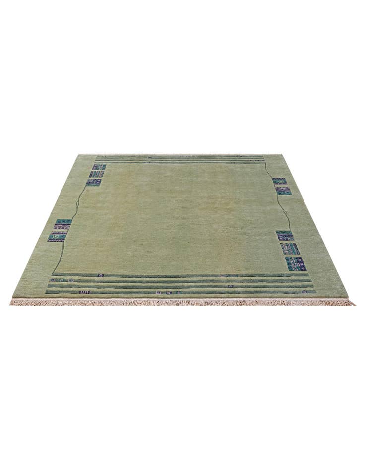 Detail image of 6' 9 x 6' 10  Hand Knotted Nepal Wool Square Rug