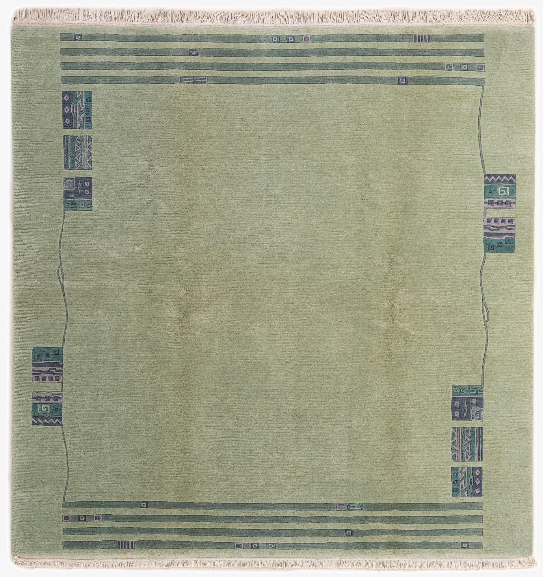 6' 9 x 6' 10  Hand Knotted Nepal Wool Square Rug