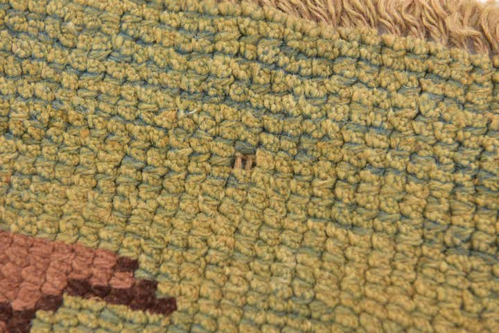 4' 4 x 5' Hand Knotted Oushak Wool Square Rug