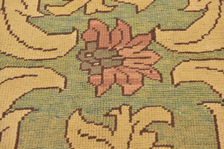 4' 4 x 5' Hand Knotted Oushak Wool Square Rug