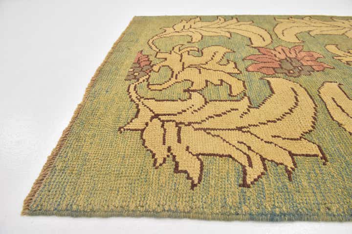 4' 4 x 5' Hand Knotted Oushak Wool Square Rug