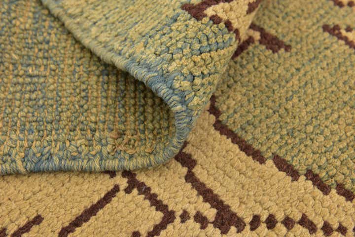 4' 4 x 5' Hand Knotted Oushak Wool Square Rug