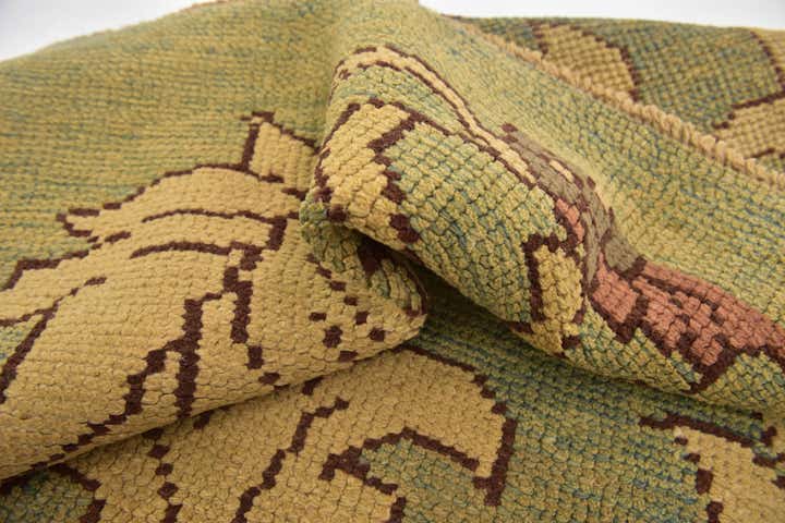 4' 4 x 5' Hand Knotted Oushak Wool Square Rug