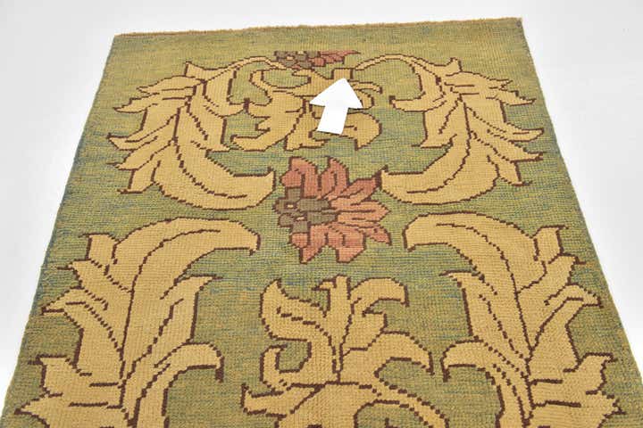 4' 4 x 5' Hand Knotted Oushak Wool Square Rug