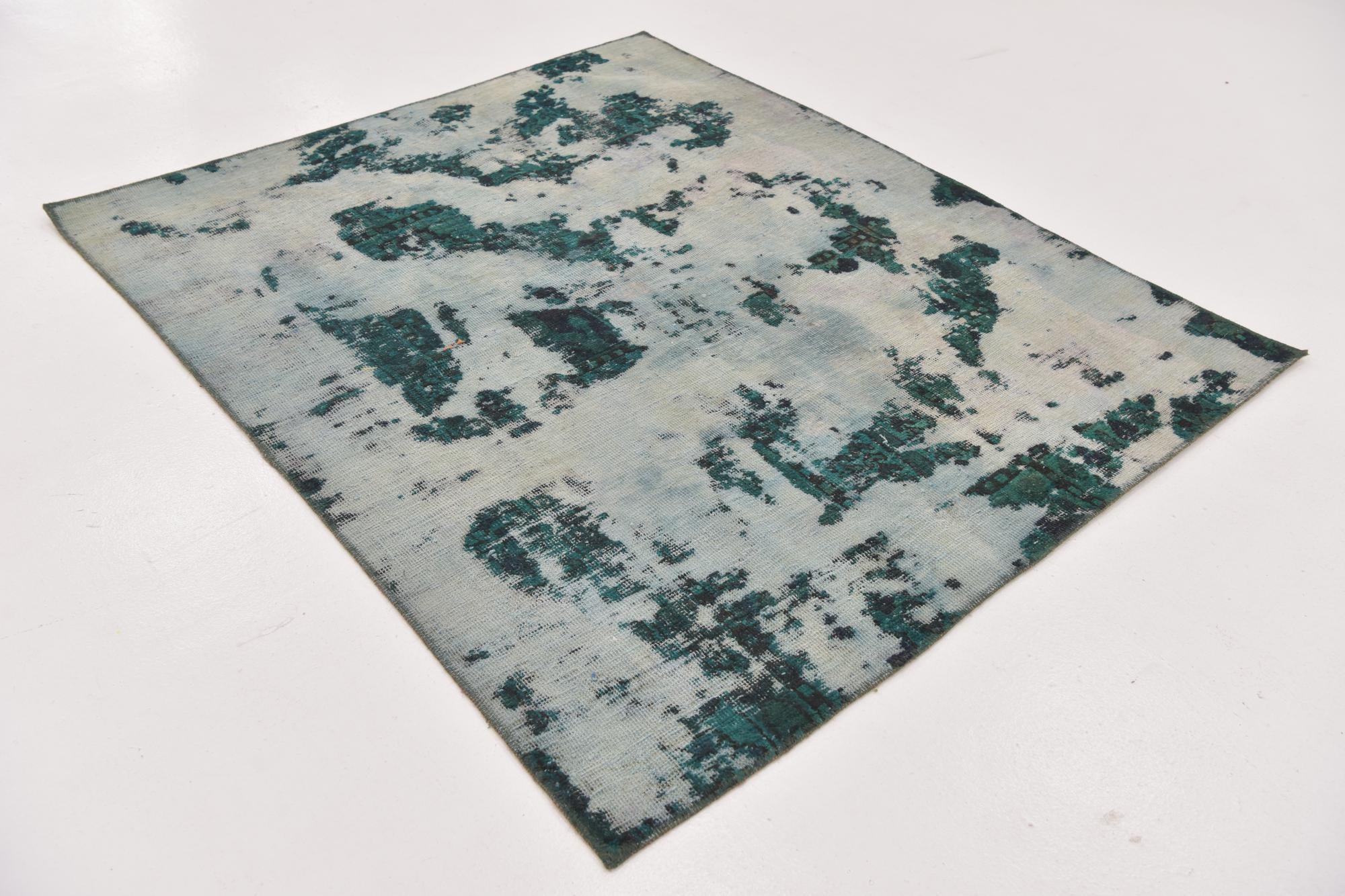 5' x 6' Hand Knotted Ultra Vintage Persian Wool Square Rug