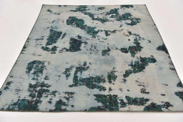 5' x 6' Hand Knotted Ultra Vintage Persian Wool Square Rug