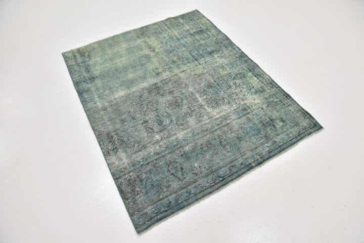4' x 4' 10 Hand Knotted Ultra Vintage Persian Wool Square Rug