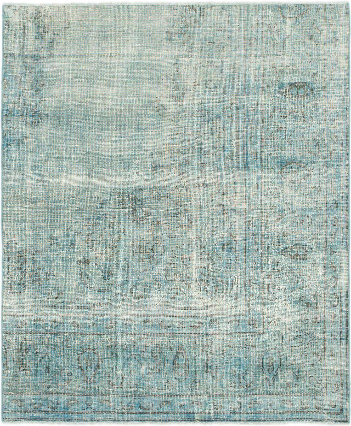 4' x 4' 10 Hand Knotted Ultra Vintage Persian Wool Square Rug