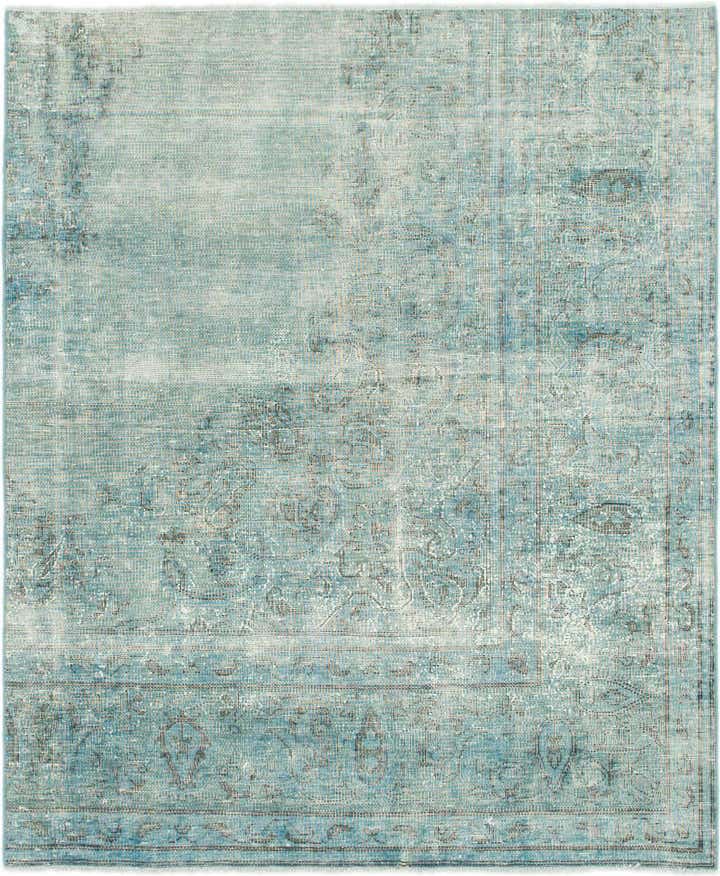 4' x 4' 10 Hand Knotted Ultra Vintage Persian Wool Square Rug