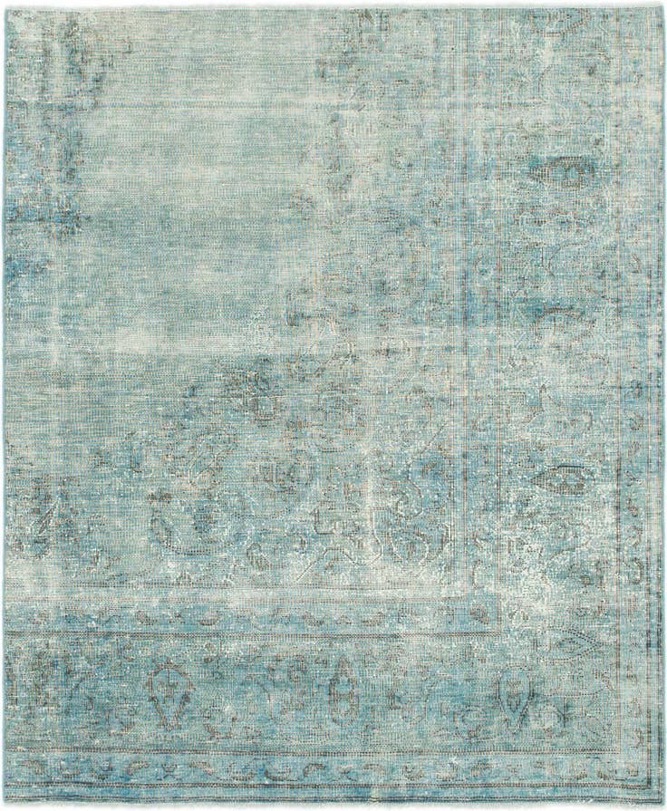 Detail image of 4' x 4' 10 Hand Knotted Ultra Vintage Persian Wool Square Rug