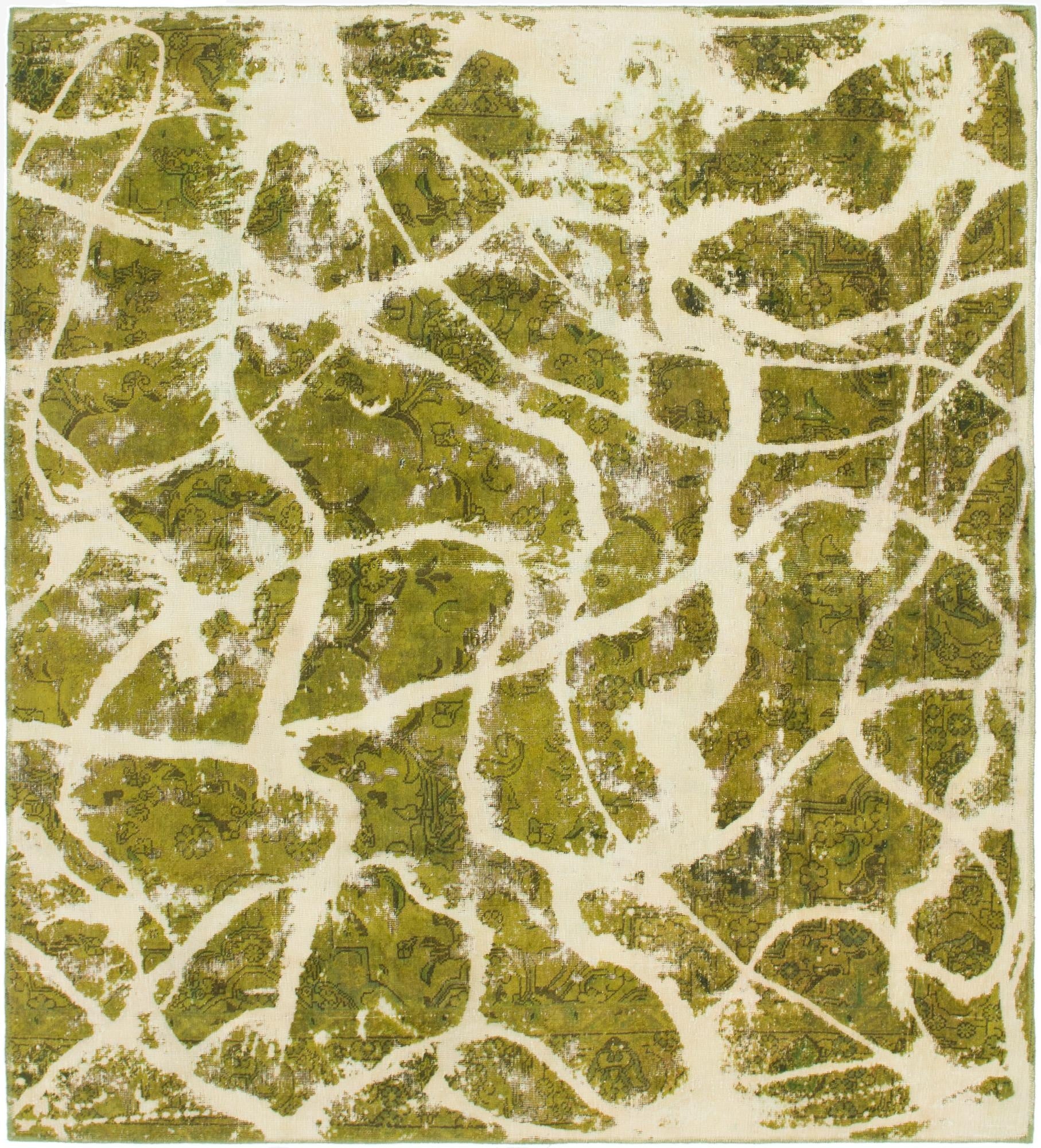 7' 6 x 8' 3  Hand Knotted Ultra Vintage Persian Wool Square Rug