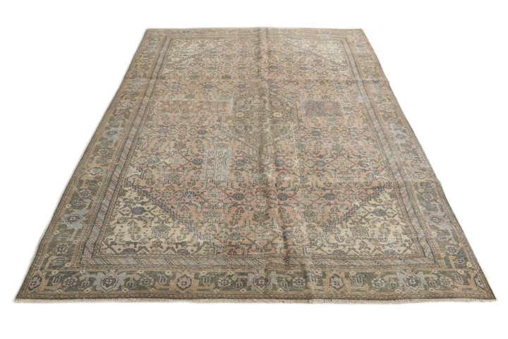 6' 7 x 9' 4 Hand Knotted Ultra Vintage Persian Wool Rug